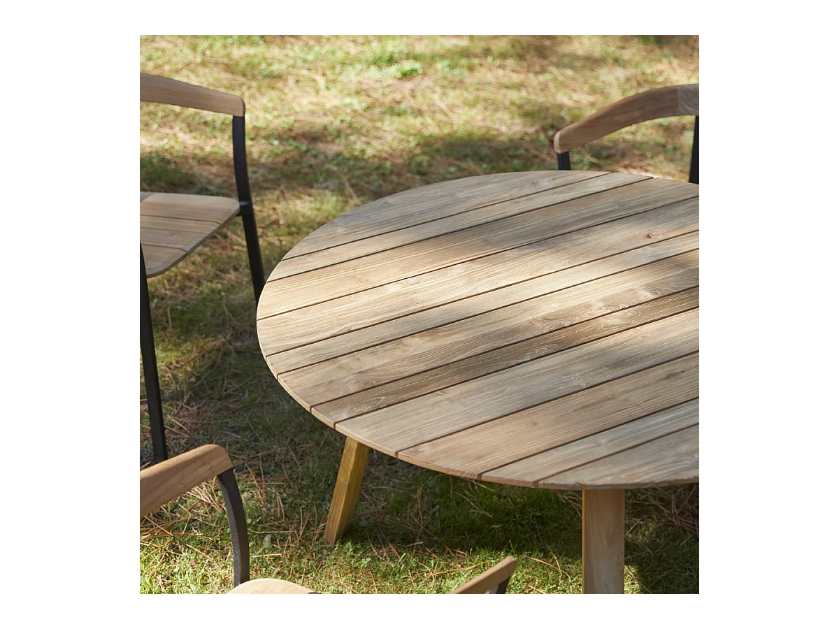 Gartentisch Katrine aus recyceltem Teakholz 120