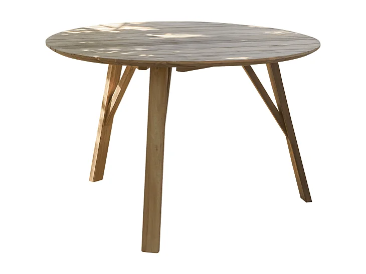 Table de jardin en bois de teck recyclé 120 Katrine