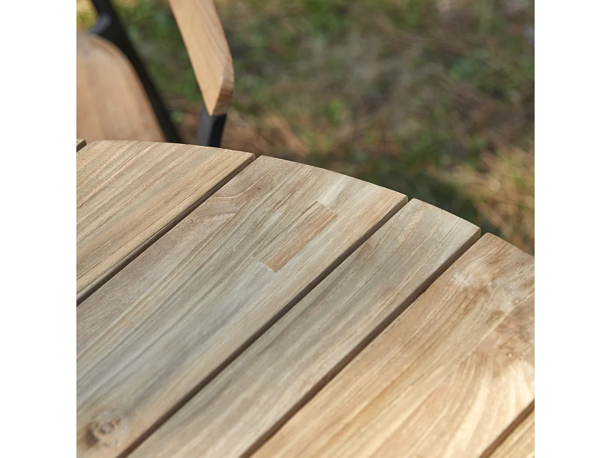Table de jardin en bois de teck recyclé 120 Katrine