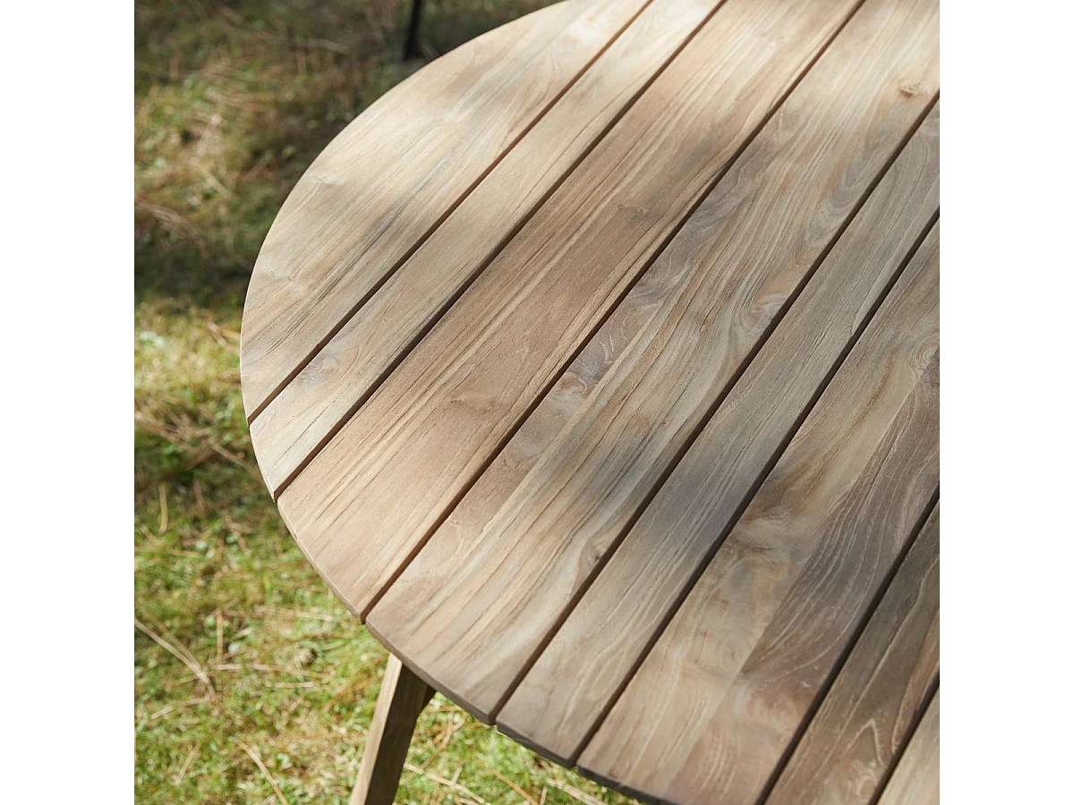 Table de jardin en bois de teck recyclé 120 Katrine