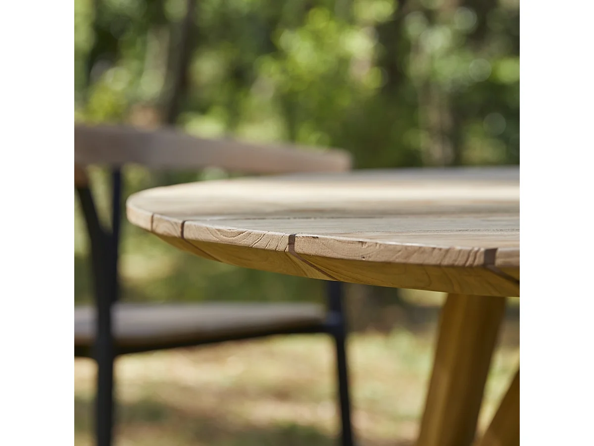 Table de jardin en bois de teck recyclé 120 Katrine
