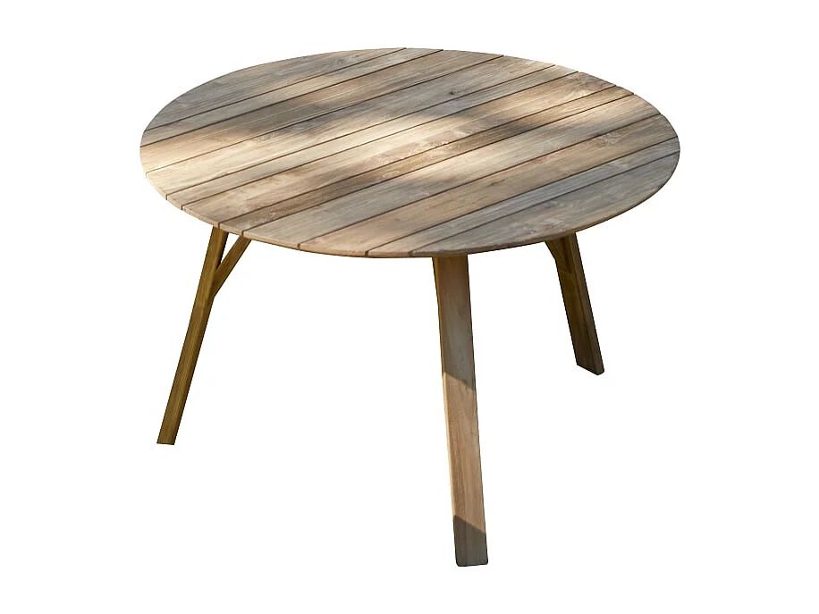 Table de jardin en bois de teck recyclé 120 Katrine