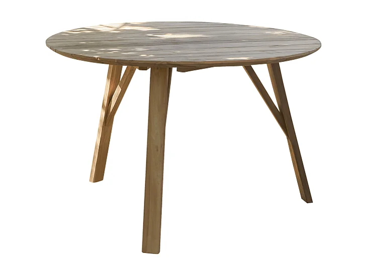 Table de jardin en bois de teck recyclé 120 Katrine