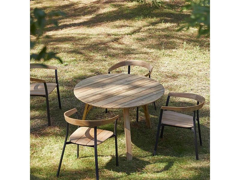 Gartentisch Katrine aus recyceltem Teakholz 120