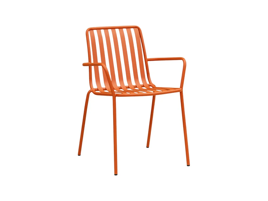 Fauteuil d'extérieur en métal peint Gaby orange
