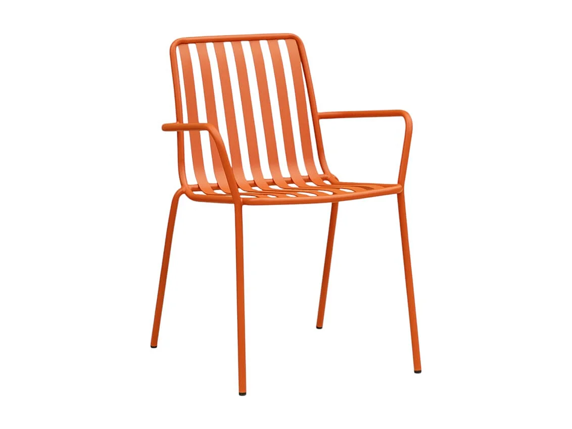 Outdoor Lehnstuhl aus lackiertem Metall Gaby Orange