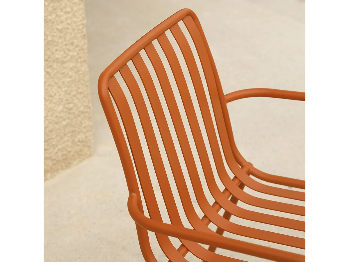 Outdoor Lehnstuhl aus lackiertem Metall Gaby Orange