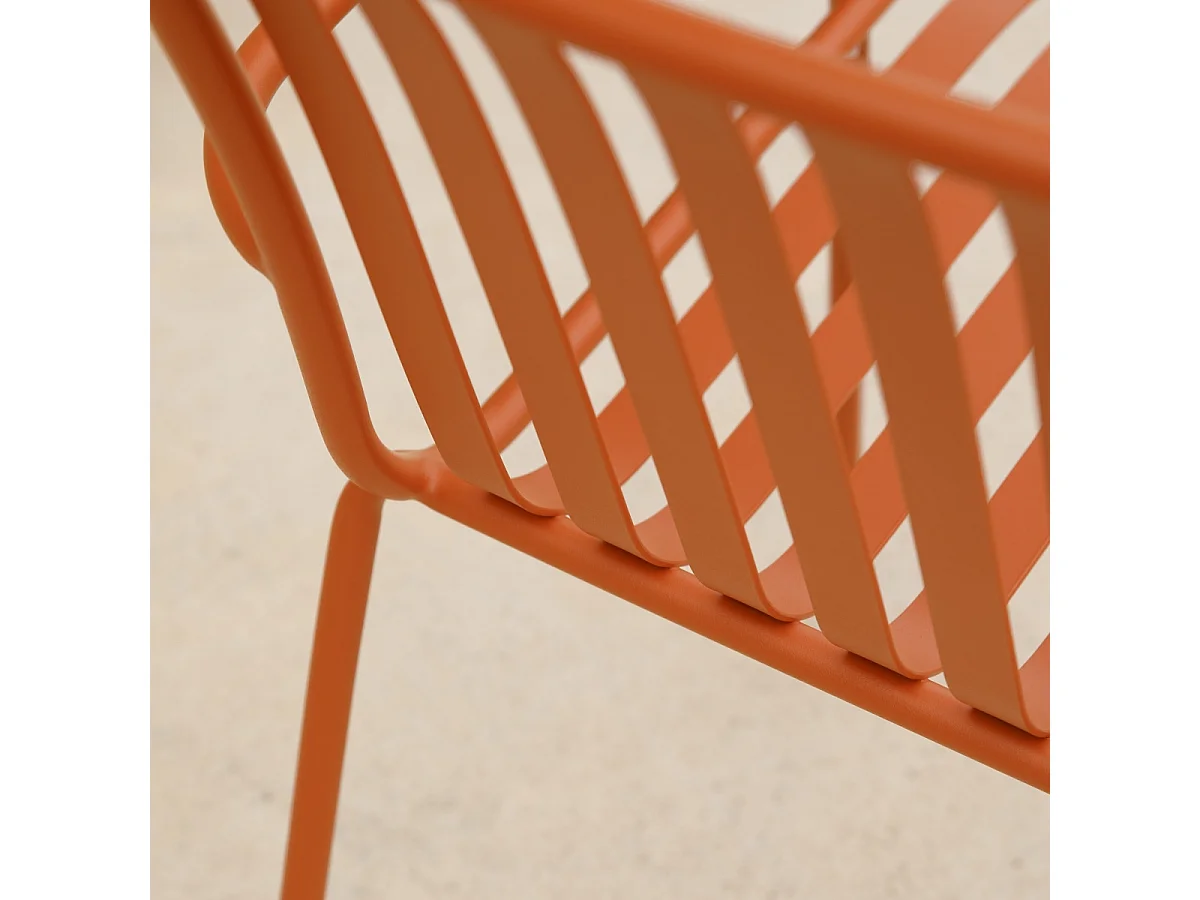 Outdoor Lehnstuhl aus lackiertem Metall Gaby Orange