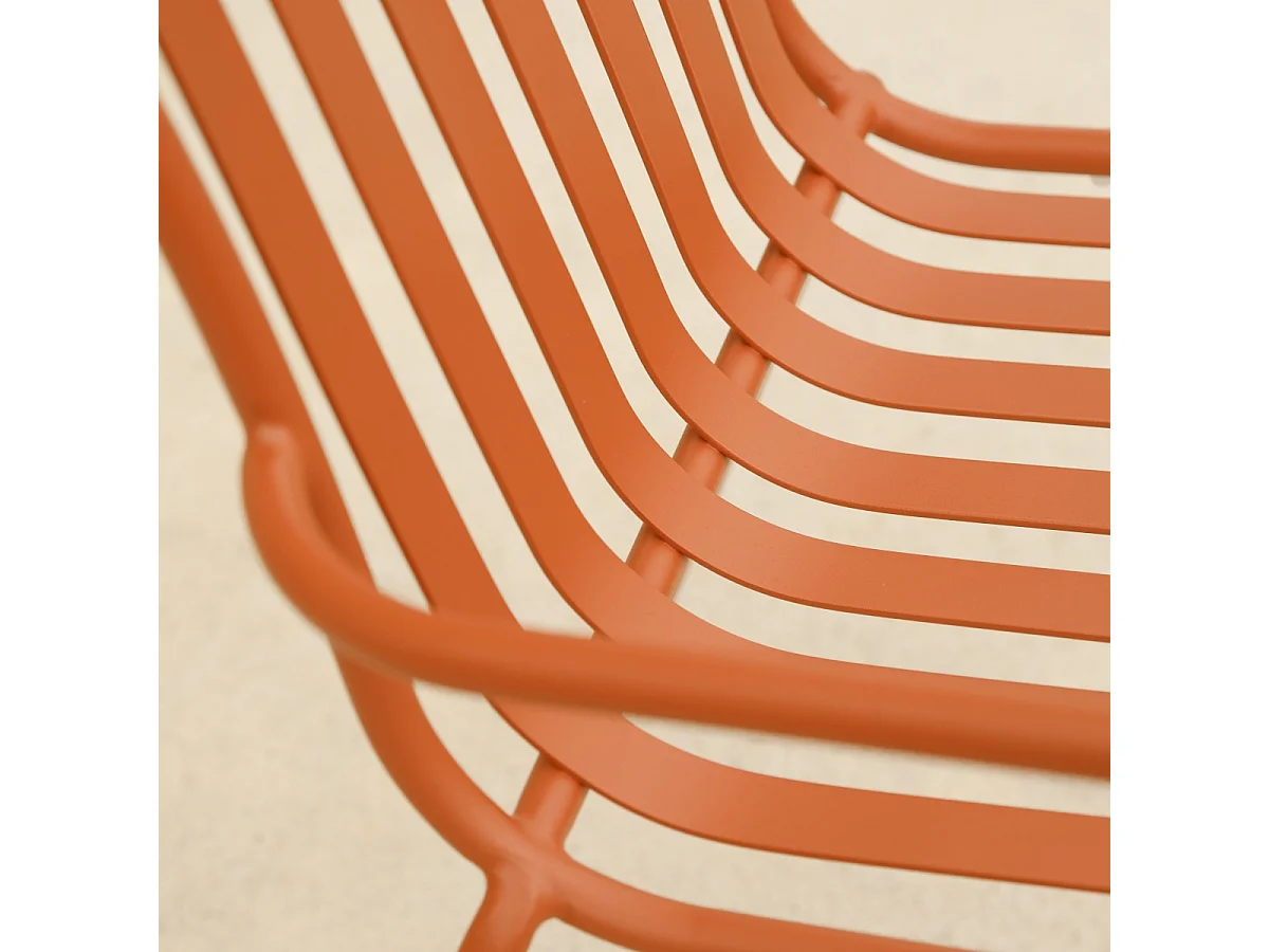 Outdoor Lehnstuhl aus lackiertem Metall Gaby Orange