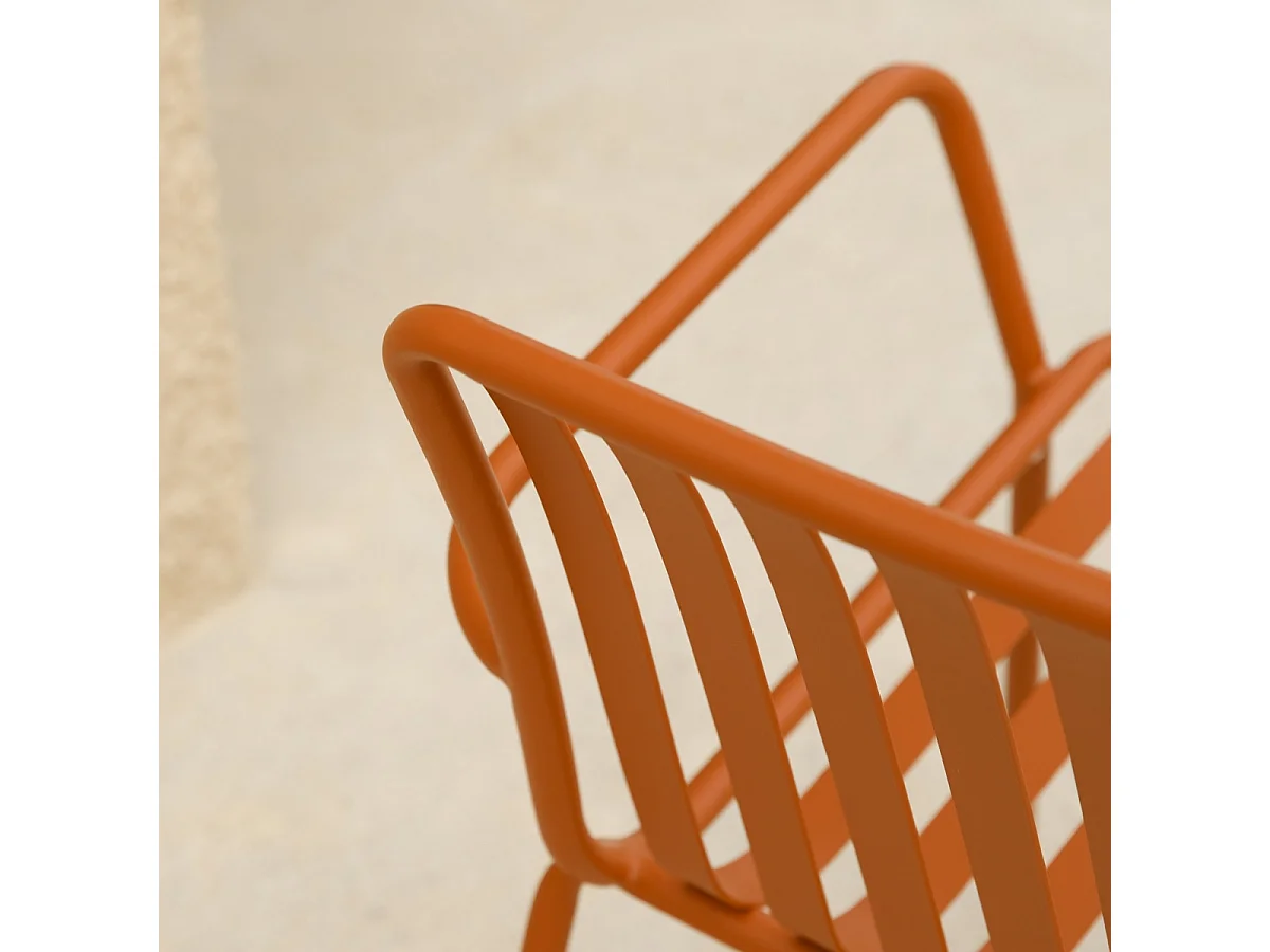 Outdoor Lehnstuhl aus lackiertem Metall Gaby Orange