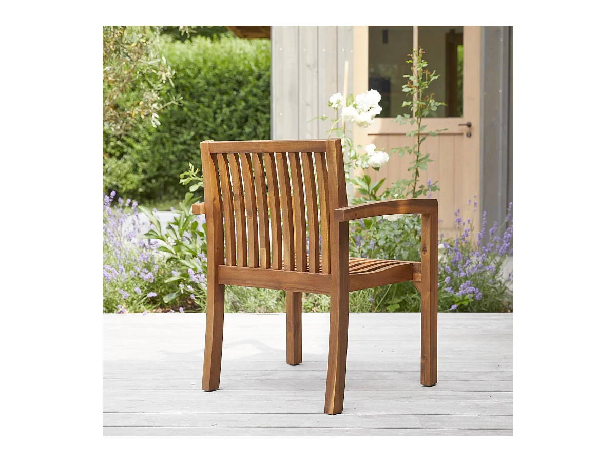 2er-Set Outdoor-Sessel Pilar aus Akazienholz