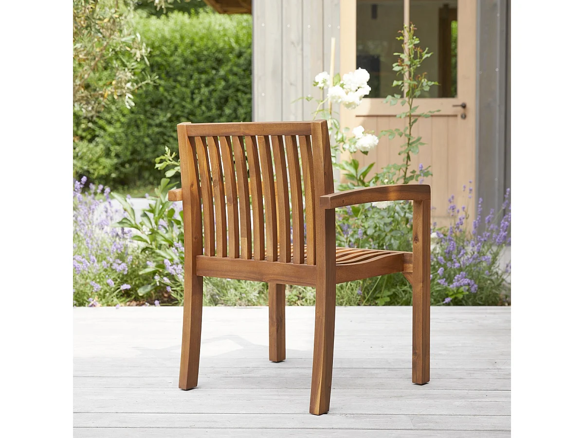 2er-Set Outdoor-Sessel Pilar aus Akazienholz