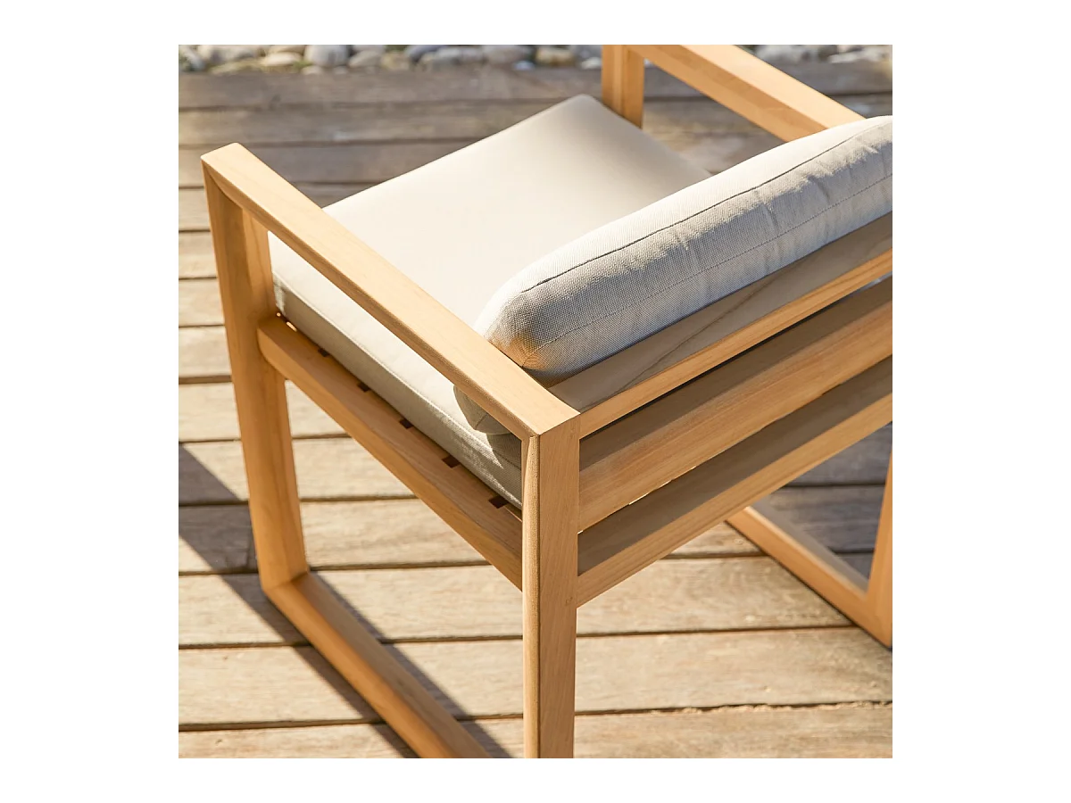 Sedia da giardino in legno di teak massello Noah