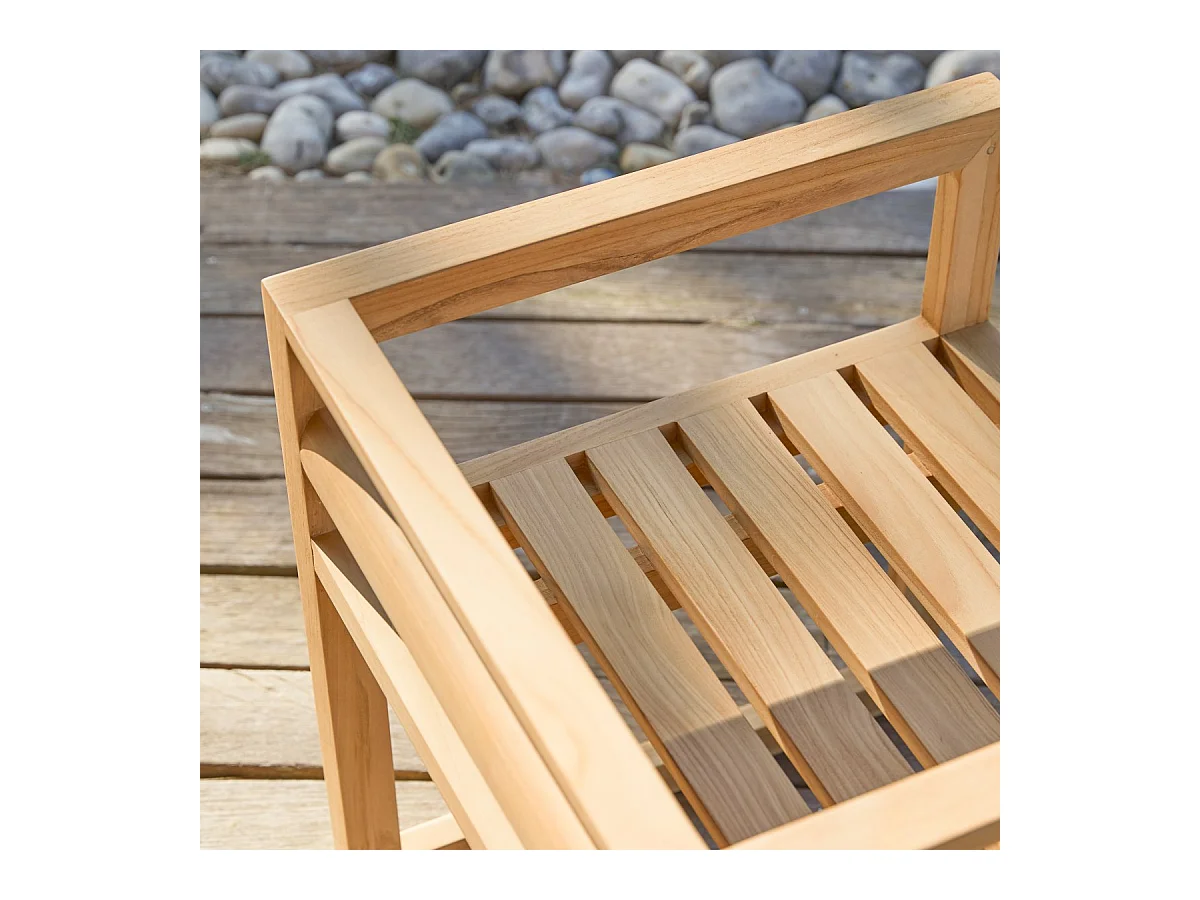 Sedia da giardino in legno di teak massello Noah