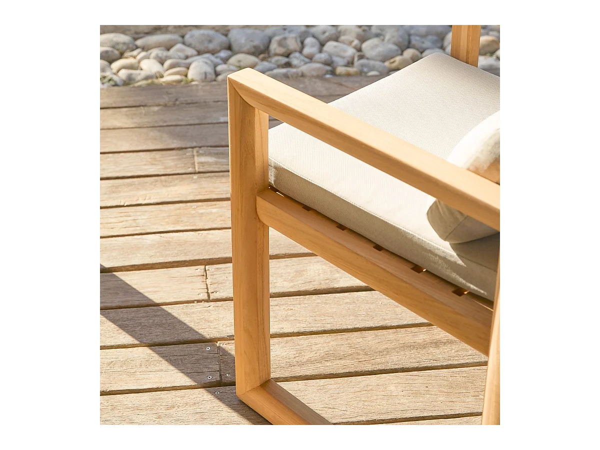 Sedia da giardino in legno di teak massello Noah