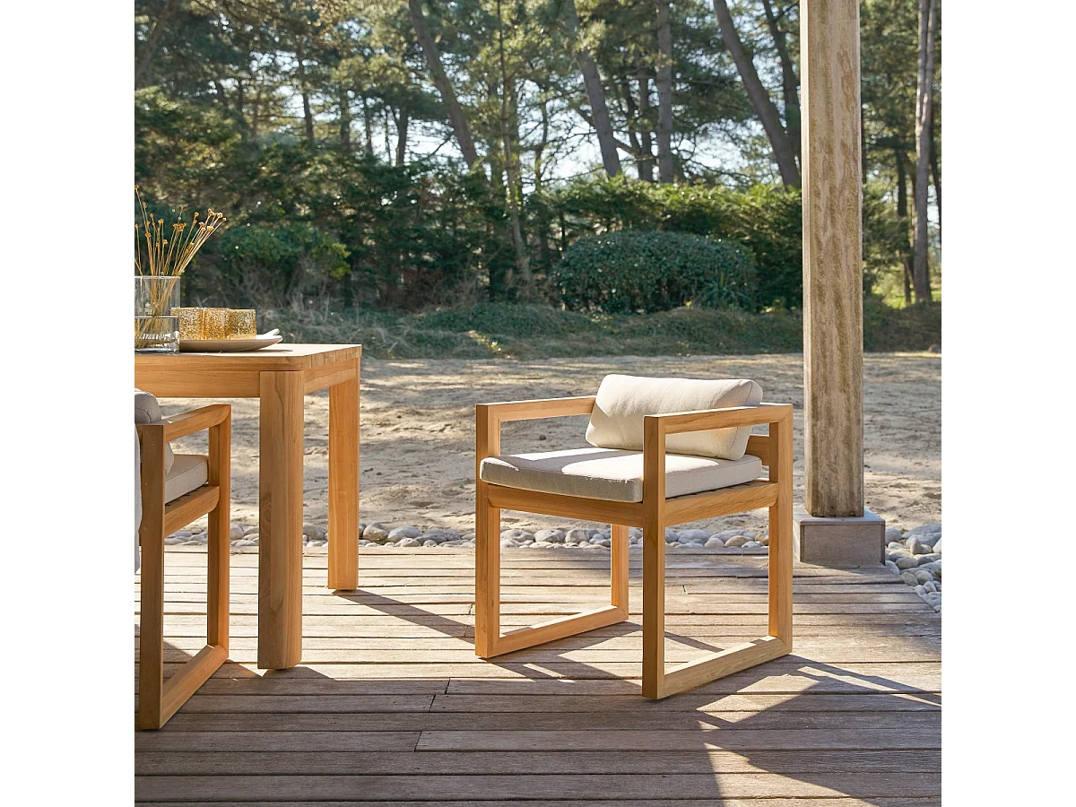 Chaise de jardin en bois de teck massif Noah