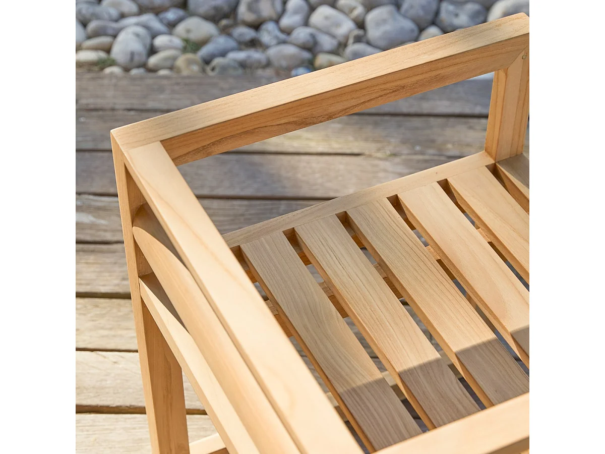 Chaise de jardin en bois de teck massif Noah