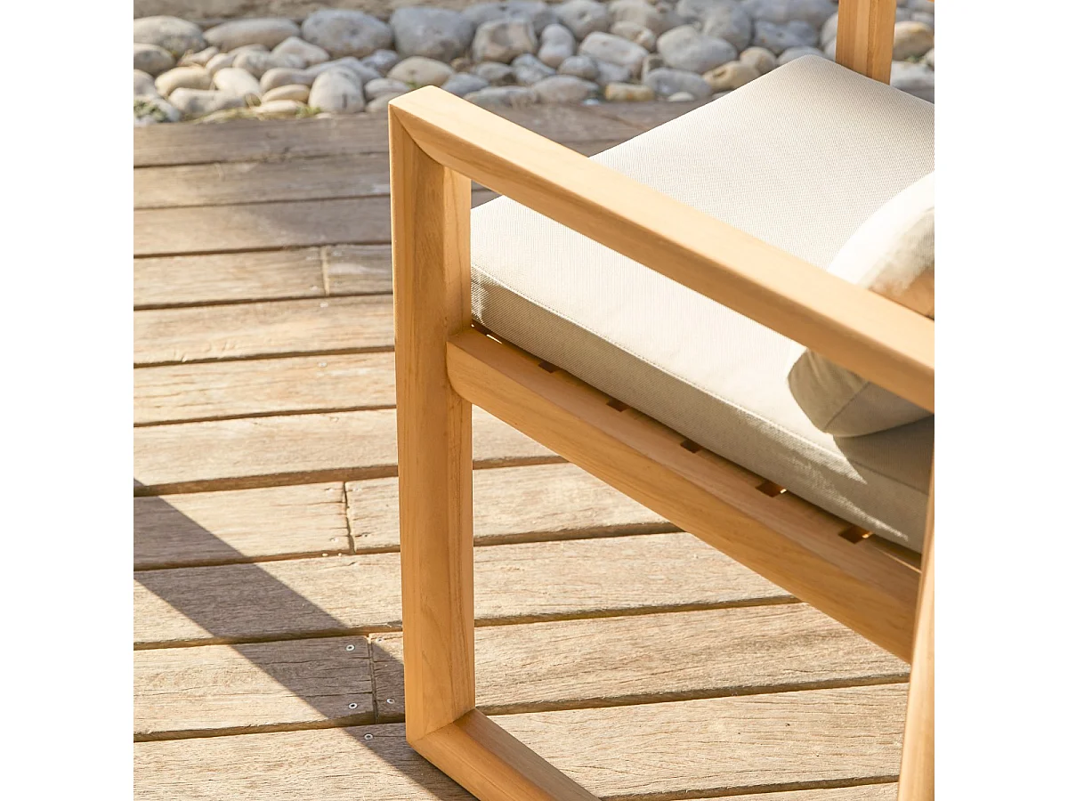 Chaise de jardin en bois de teck massif Noah