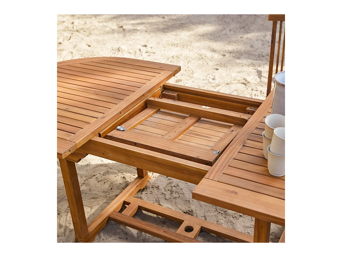 Ovale Outdoor Sitzgruppe aus Akazienholz Capri 6