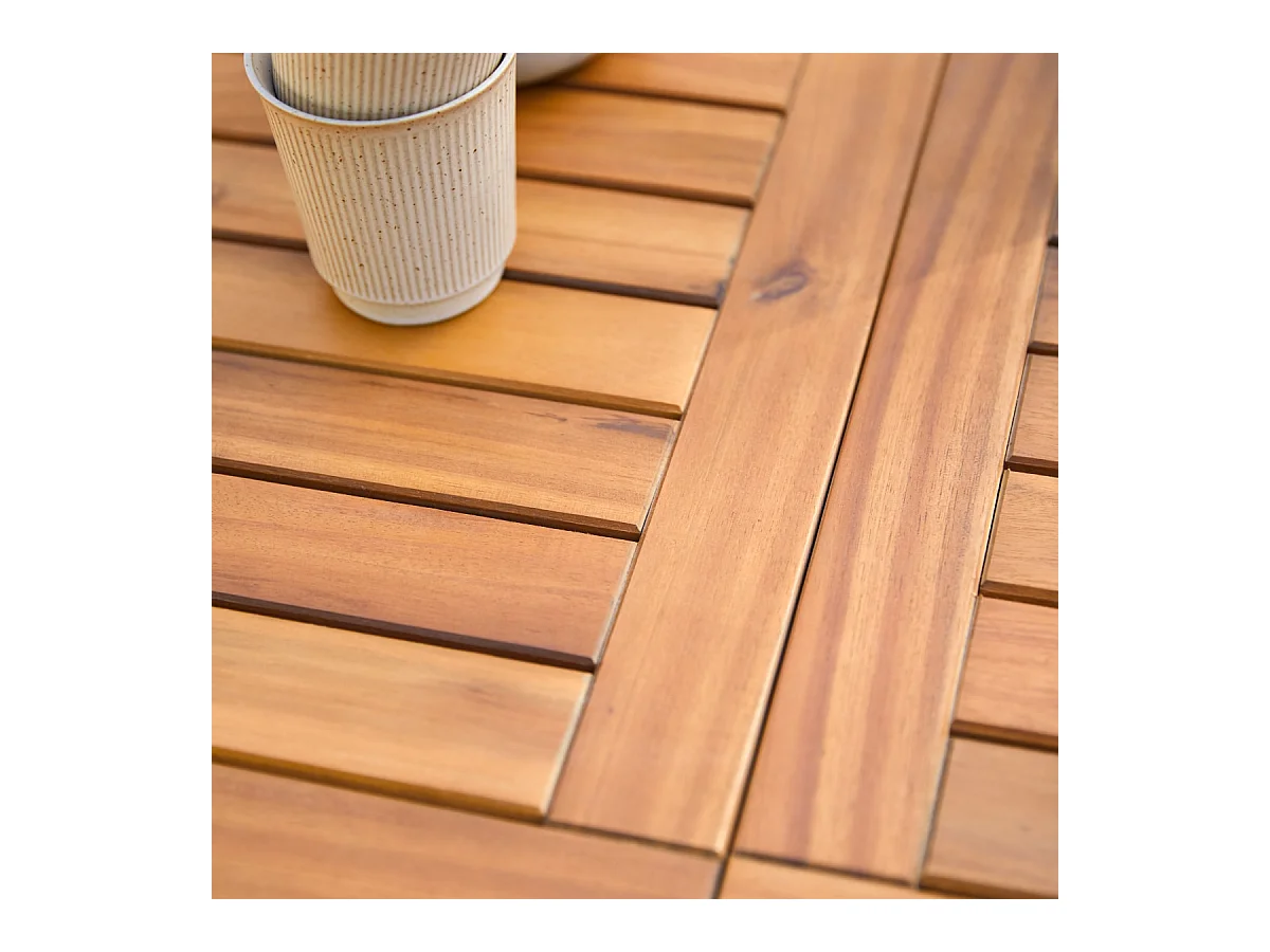 Ovale Outdoor Sitzgruppe aus Akazienholz Capri 6