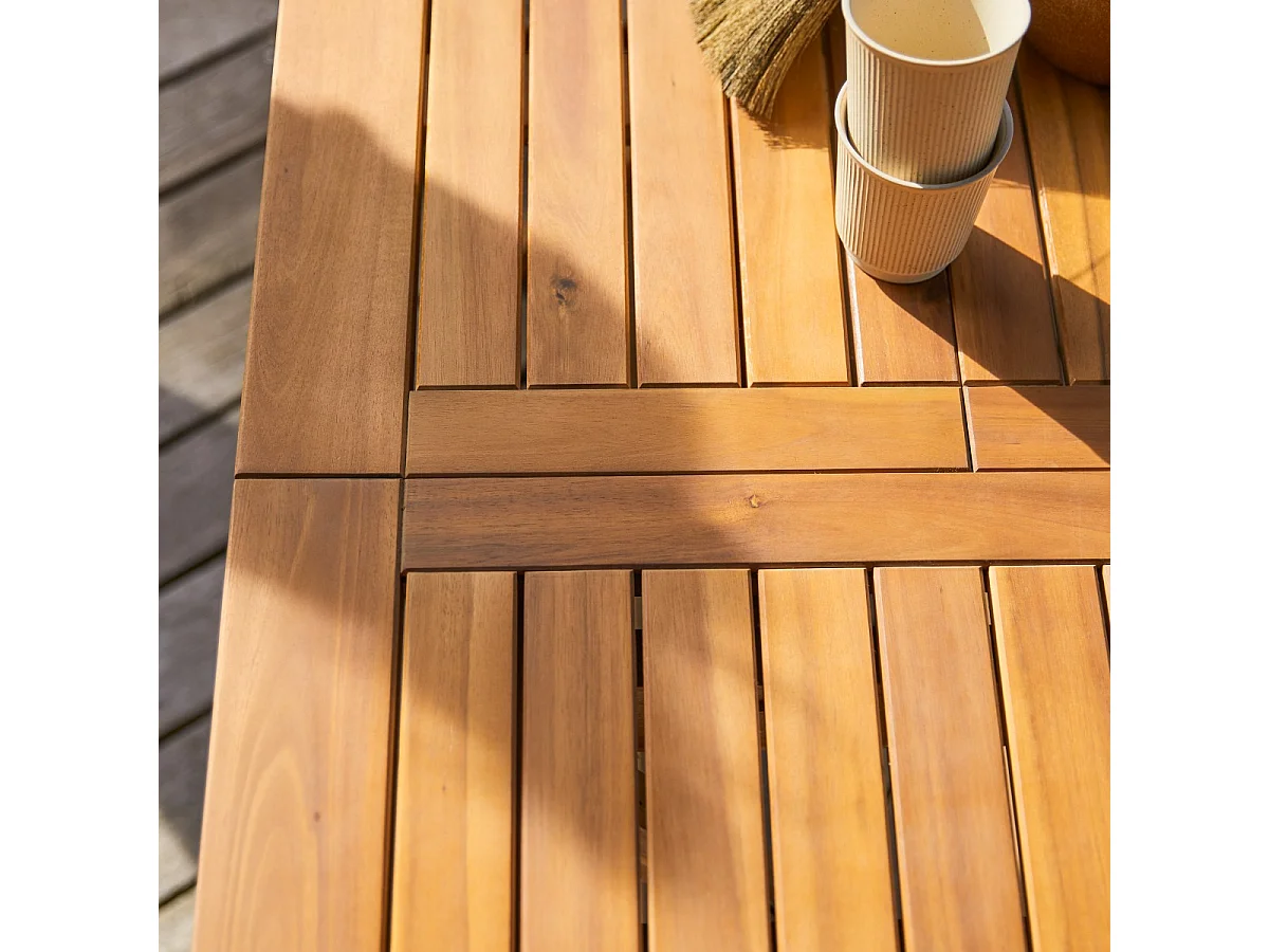 Salon de jardin en bois d'acacia 120 Capri 4 chaises