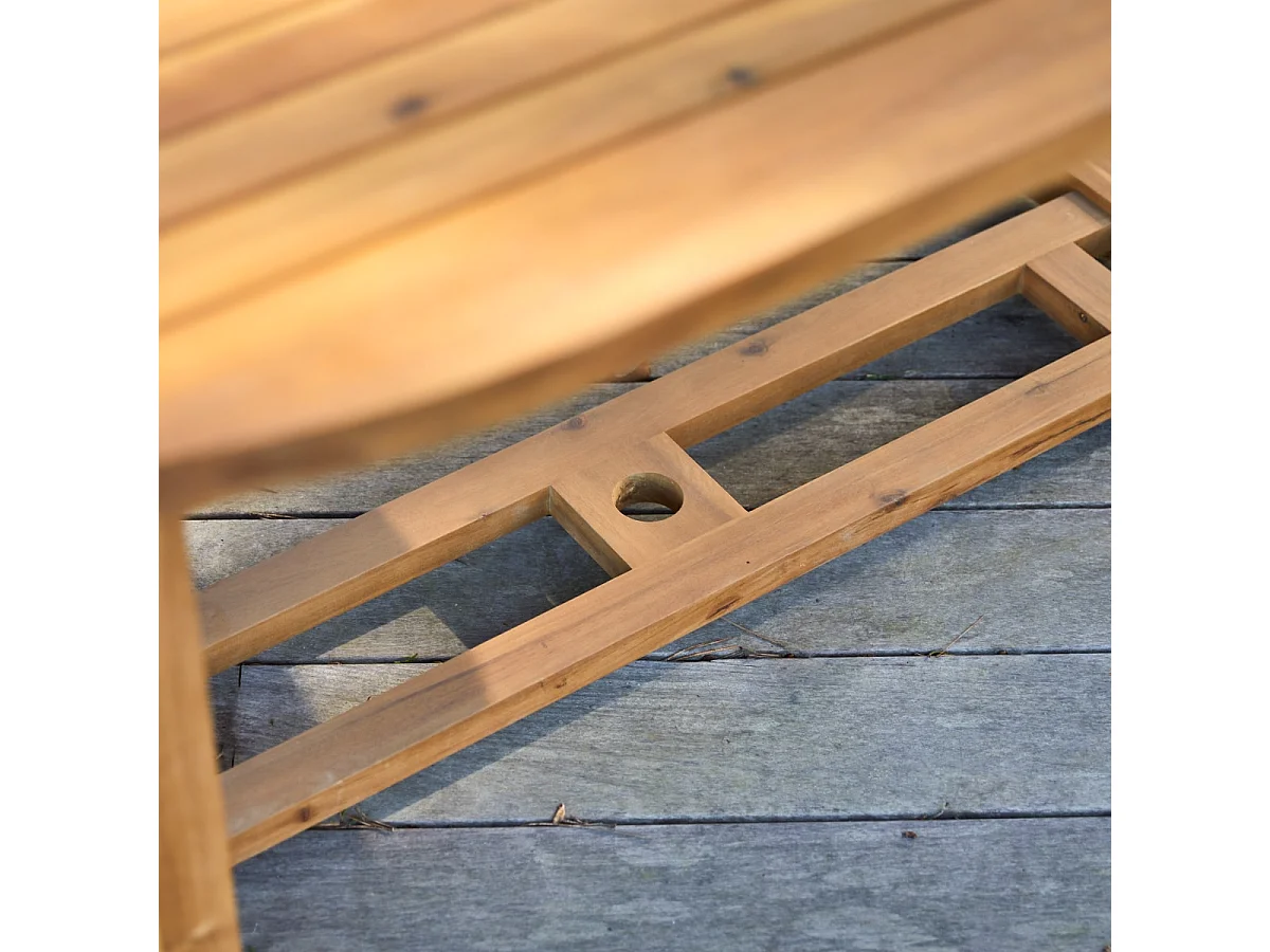 Ovale Outdoor Sitzgruppe aus massiver Akazie Capri 180 6 Stühle