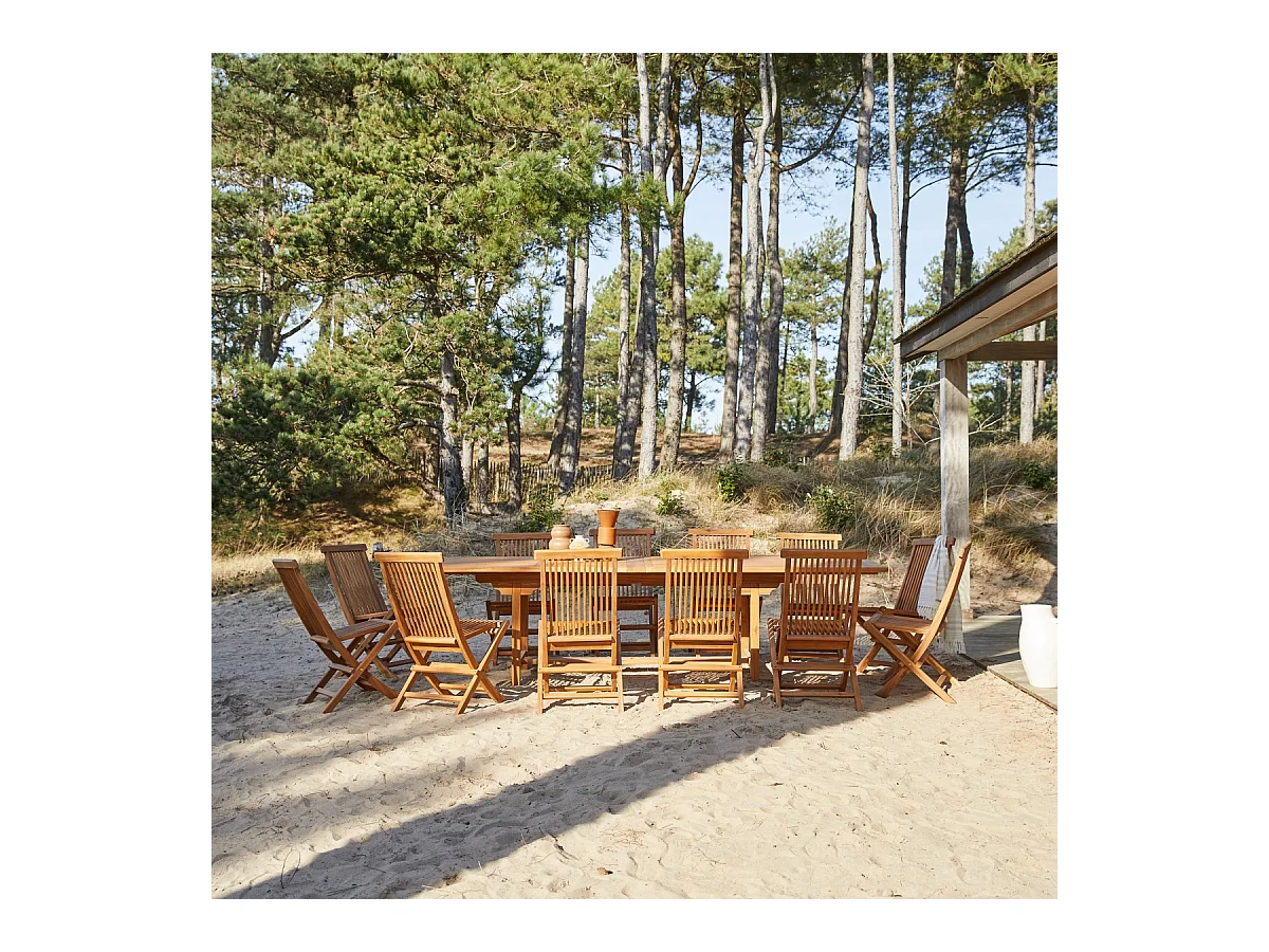 Rechteckige Outdoor Sitzgruppe aus Akazienholz Capri 12