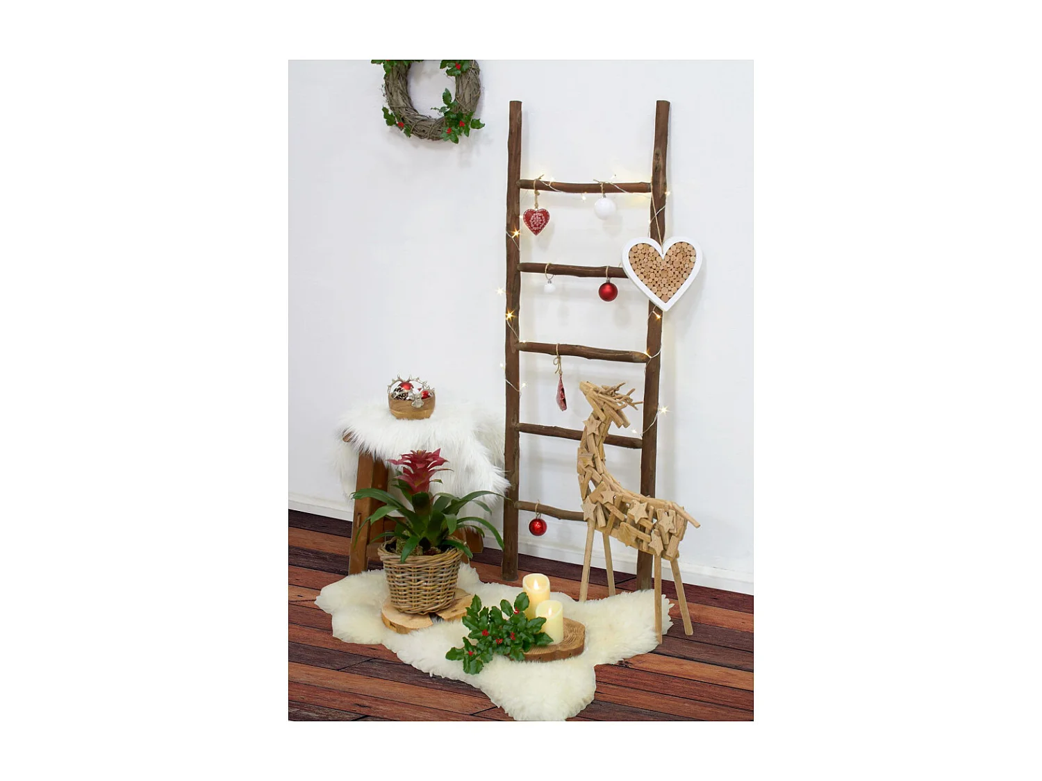 Coeur à suspendre en métal et corde Lot de 4 - 12 cm