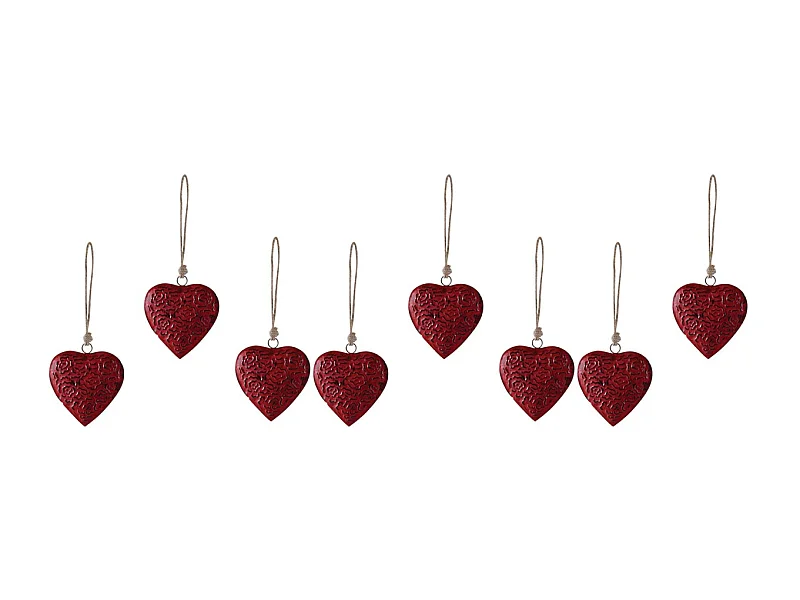 Coeur à suspendre en métal Lot de 8 - taile 1