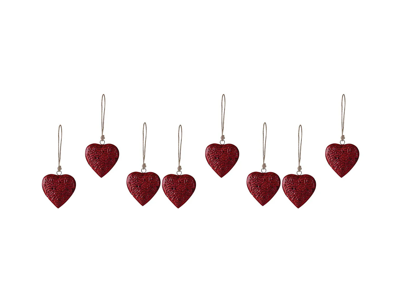 Coeur à suspendre en métal Lot de 8 - taile 1