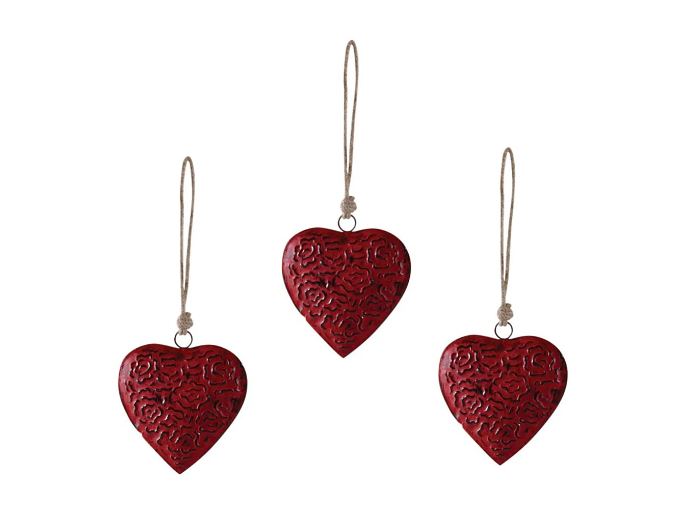 Coeur à suspendre en métal Lot de 8 - taile 1