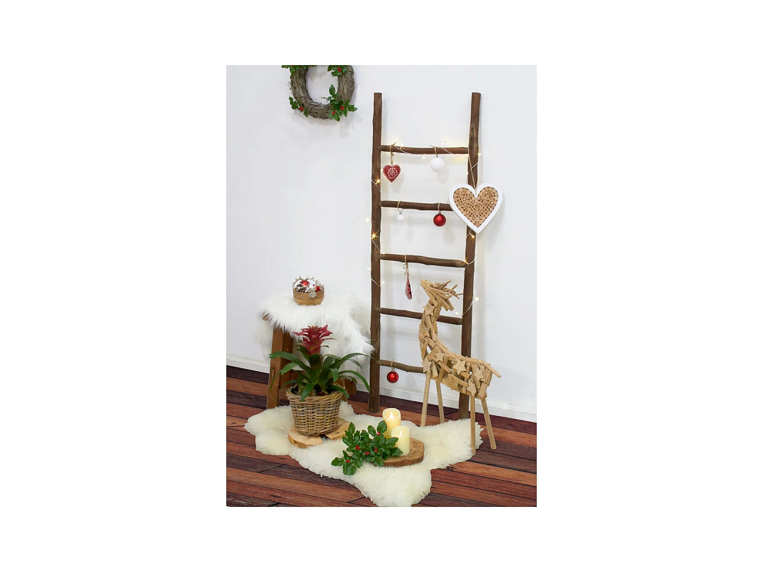 Coeur à suspendre en métal et corde Lot de 4 - 8 cm