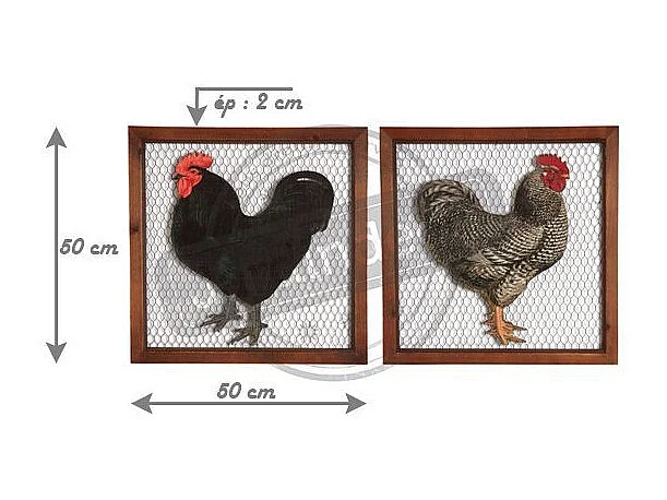Cadre poule en bois et grillage Lot de 2