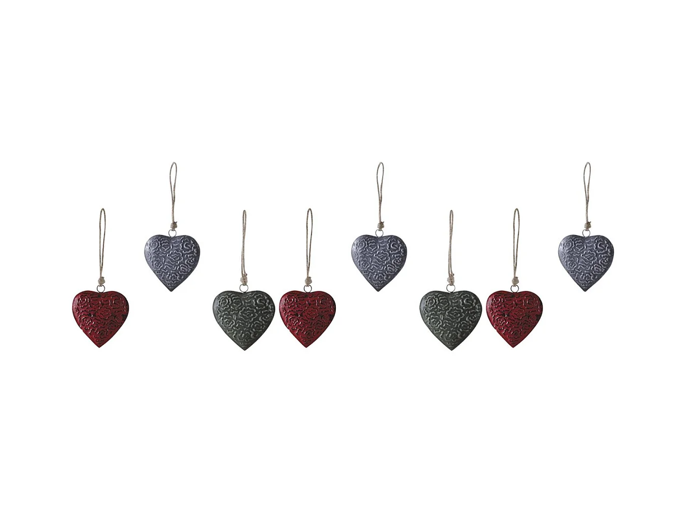 Coeur à suspendre en métal Lot de 8 - taille 2