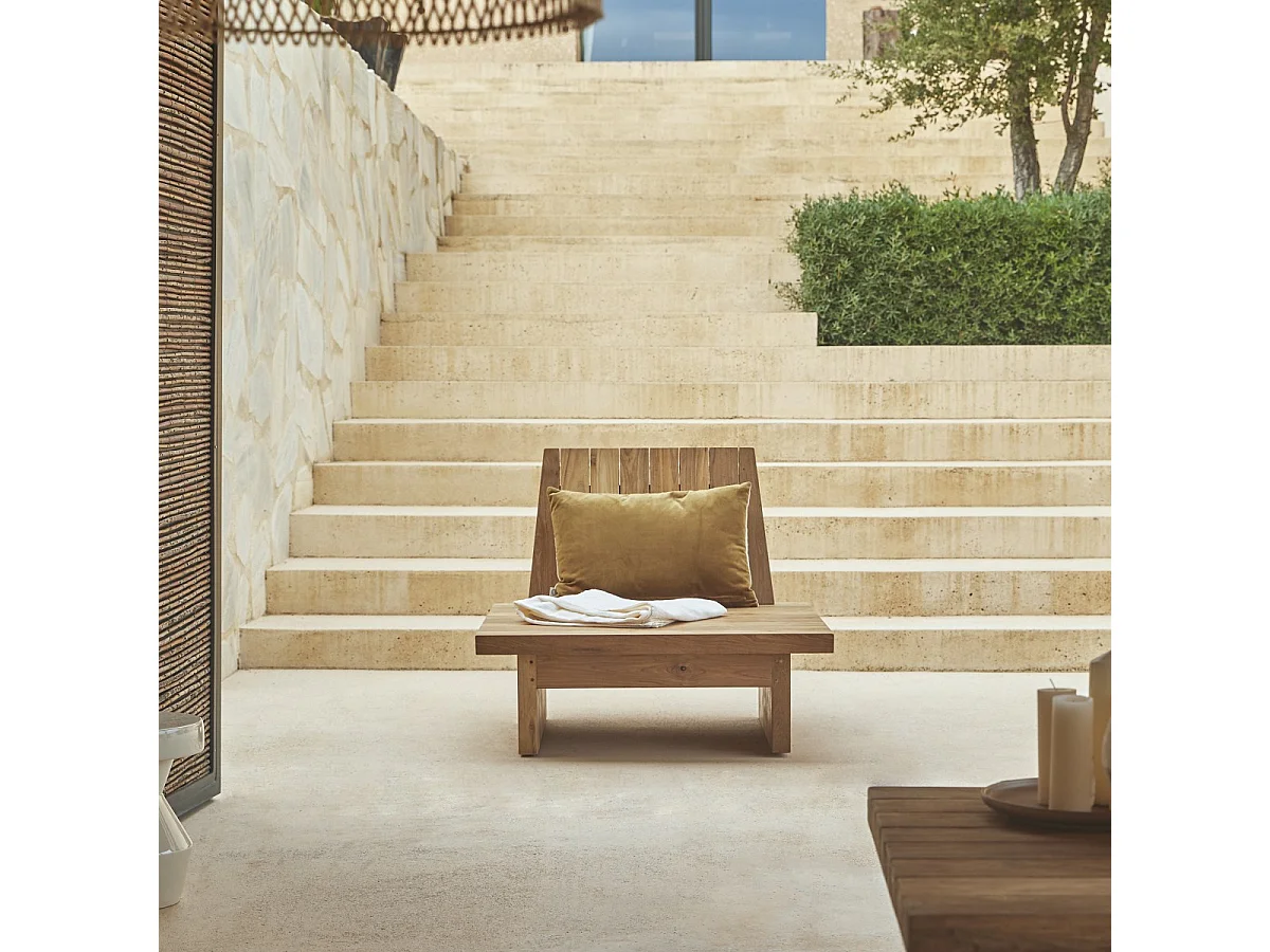 Poltrona da giardino in legno di teak riciclato Joaquin, 1 posto