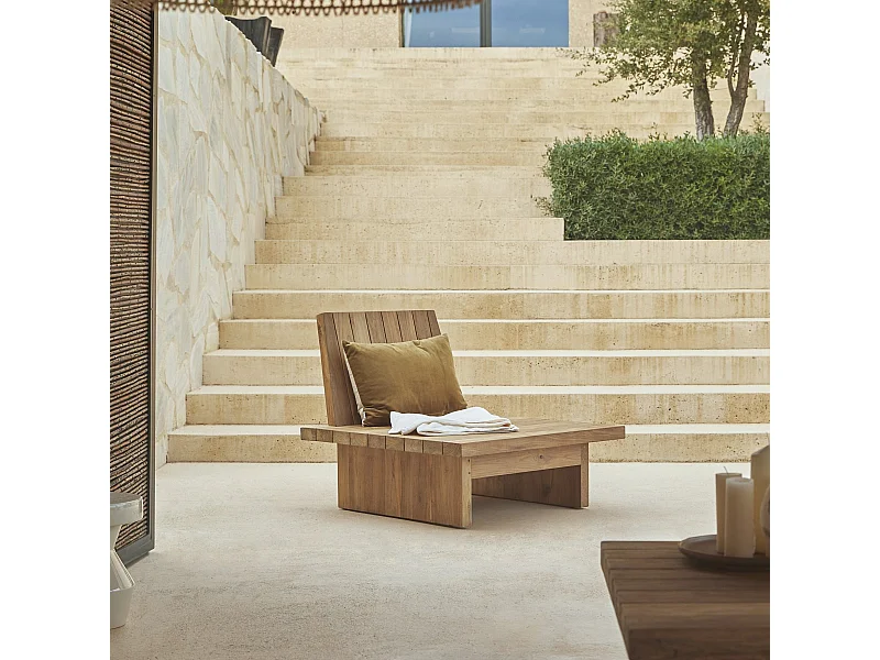 Poltrona da giardino in legno di teak riciclato Joaquin, 1 posto