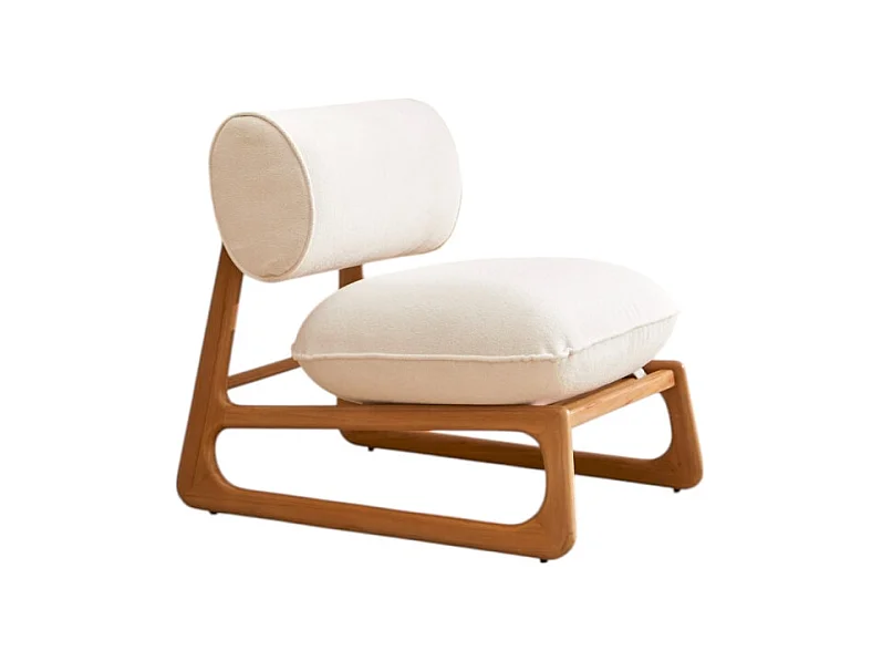 Poltrona da giardino in legno di teak massello e tessuto Julia