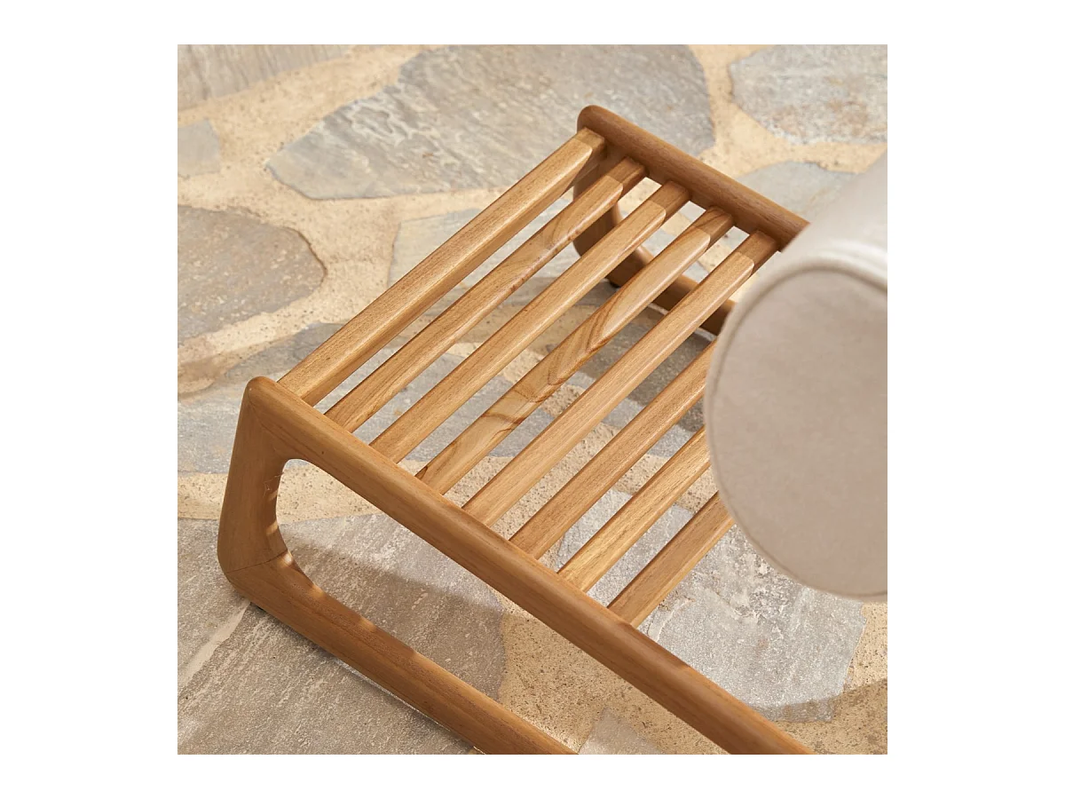 Poltrona da giardino in legno di teak massello e tessuto Julia