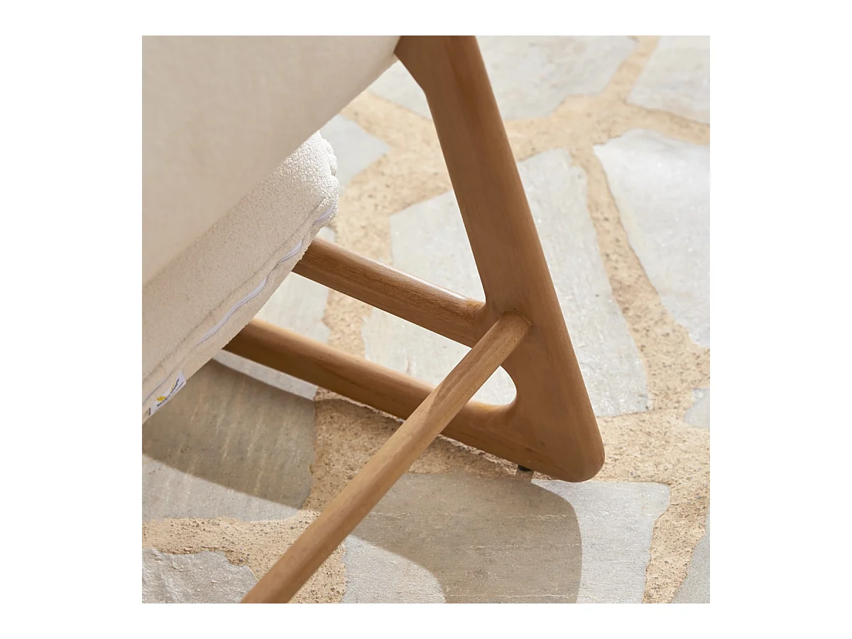 Poltrona da giardino in legno di teak massello e tessuto Julia