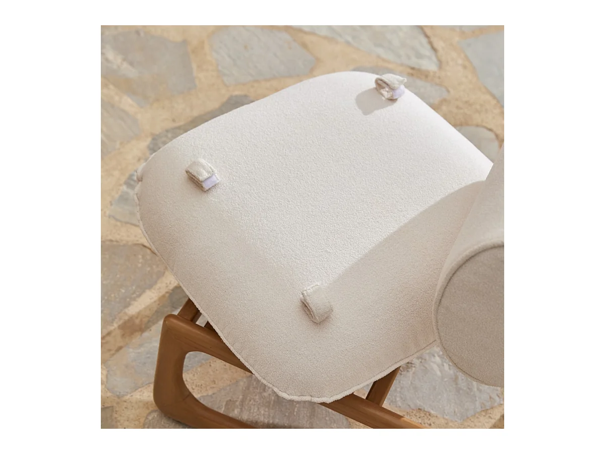 Poltrona da giardino in legno di teak massello e tessuto Julia