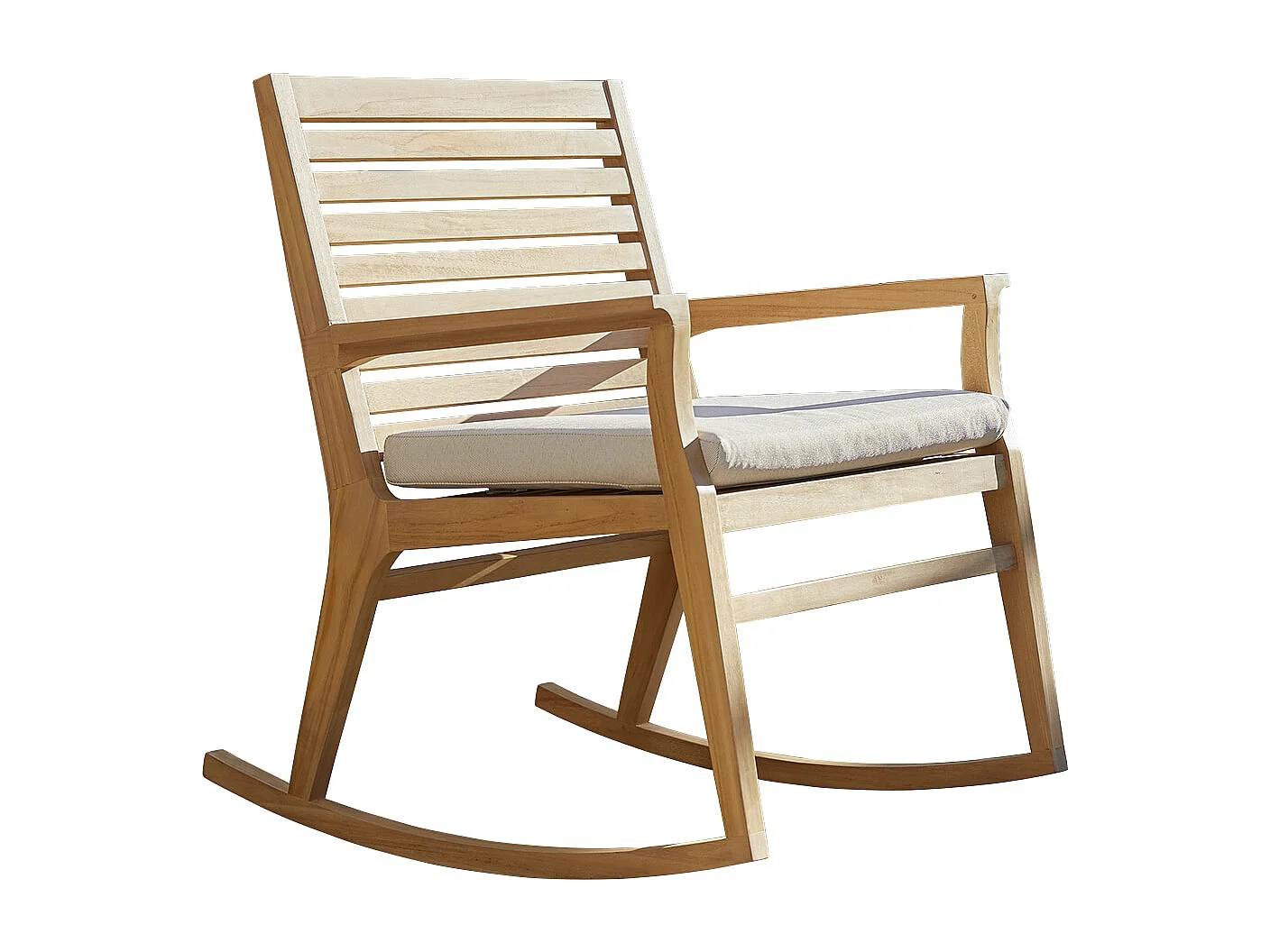 Outdoor Schaukelstuhl Leni aus massivem Teakholz
