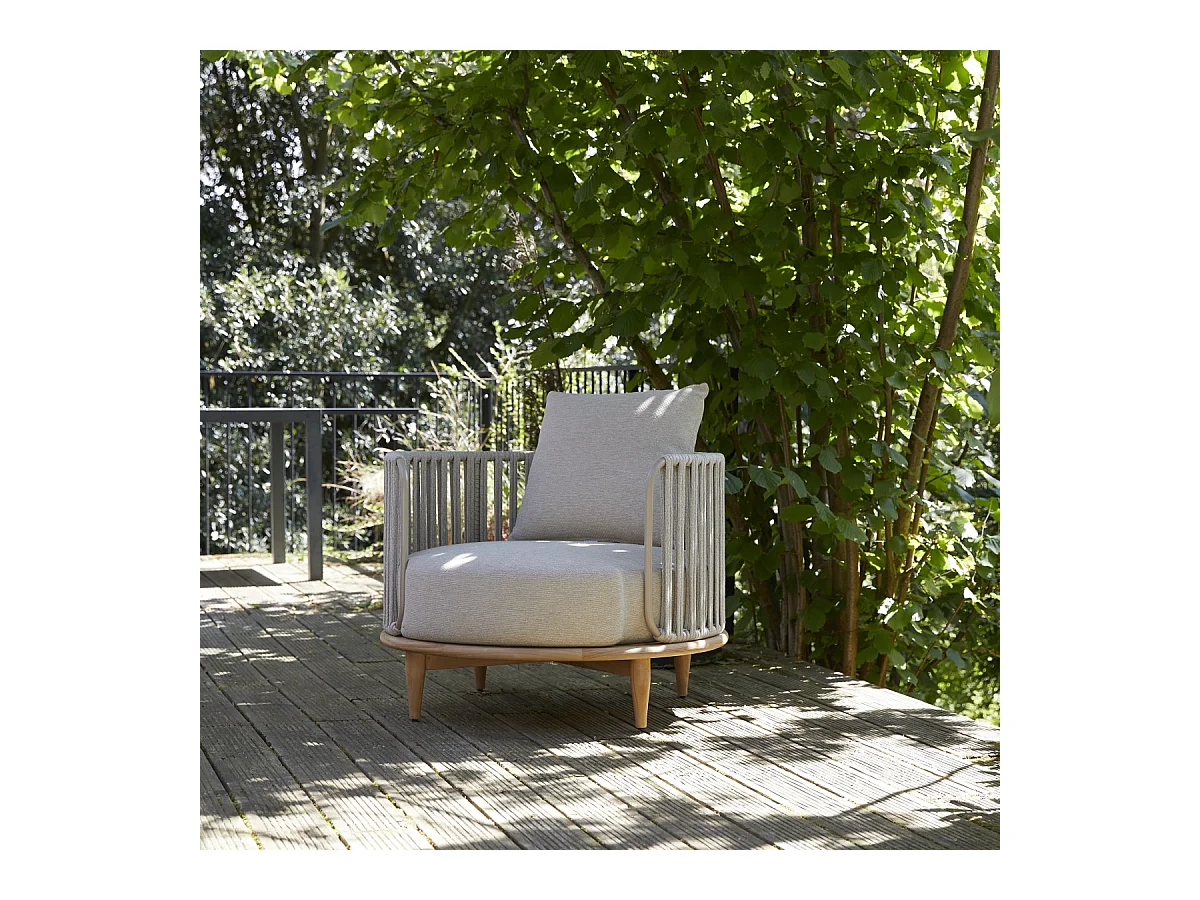 Poltrona da giardino in legno di teak massello Ezra, 1 posto
