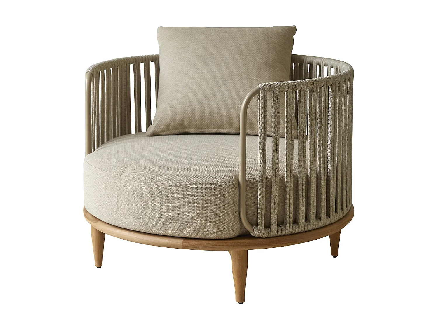 Outdoor-Sessel Ezra aus massivem Teakholz, 1-Sitzer