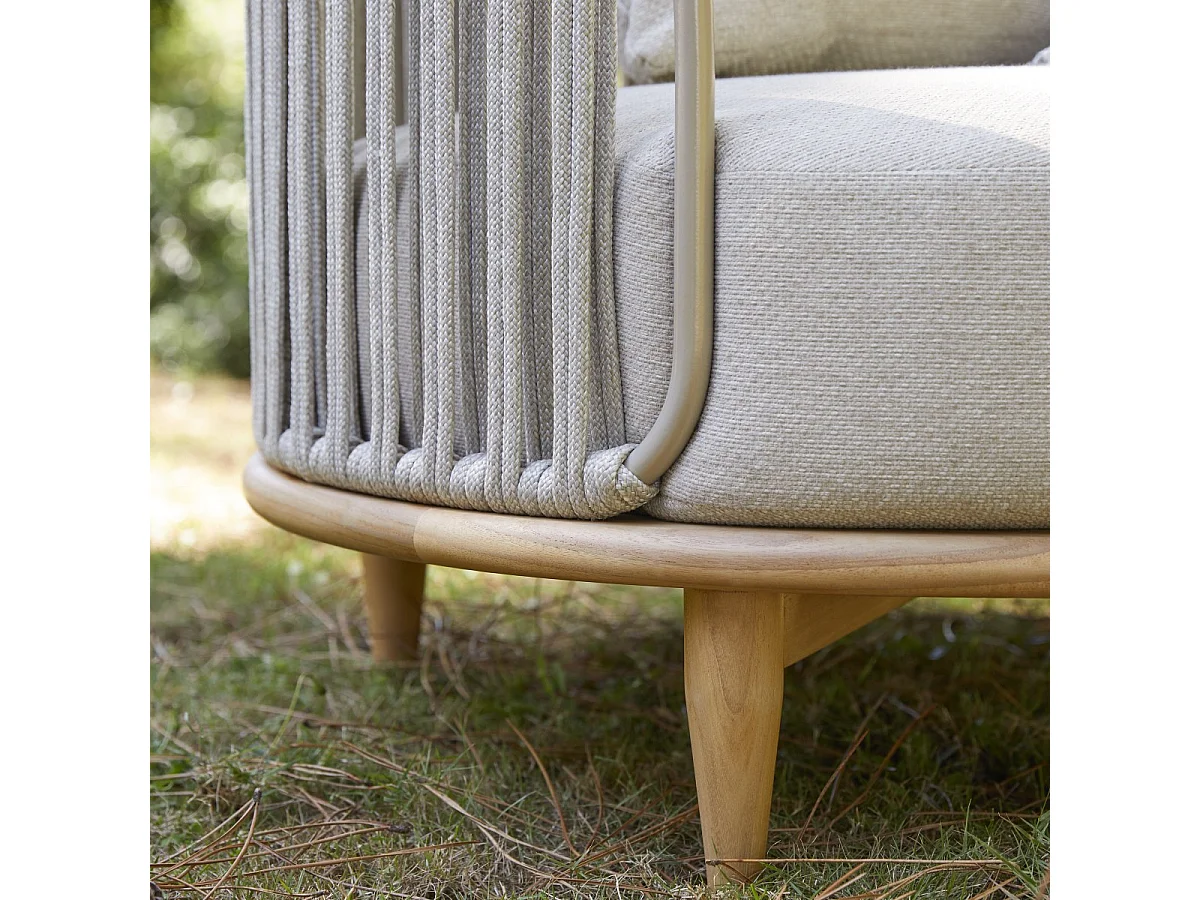 Outdoor-Sessel Ezra aus massivem Teakholz, 1-Sitzer