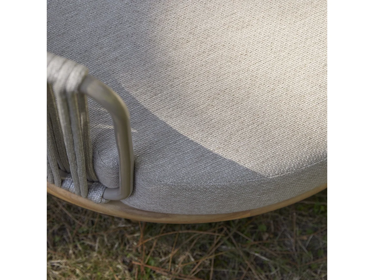 Outdoor-Sessel Ezra aus massivem Teakholz, 1-Sitzer