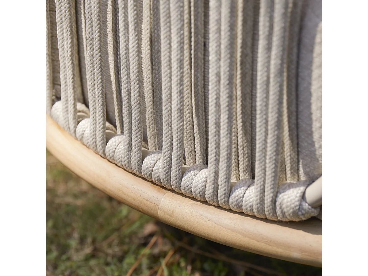 Outdoor-Sessel Ezra aus massivem Teakholz, 1-Sitzer