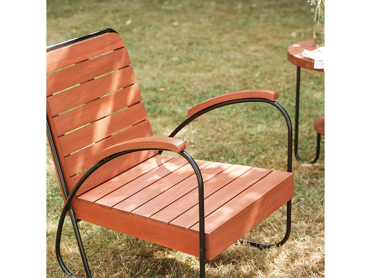 Poltrona esterno in legno di acacia Key Wood