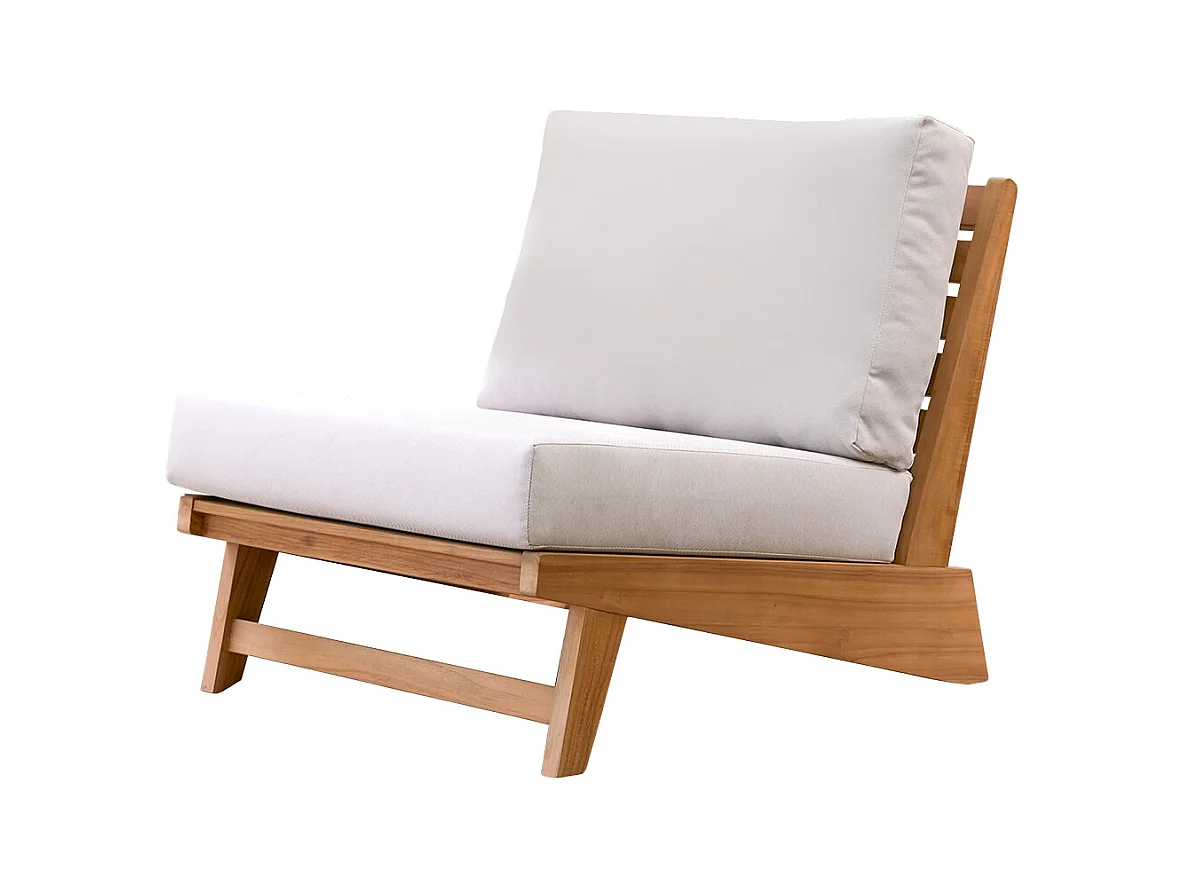 Poltrona da giardino in legno massello di teak Olia