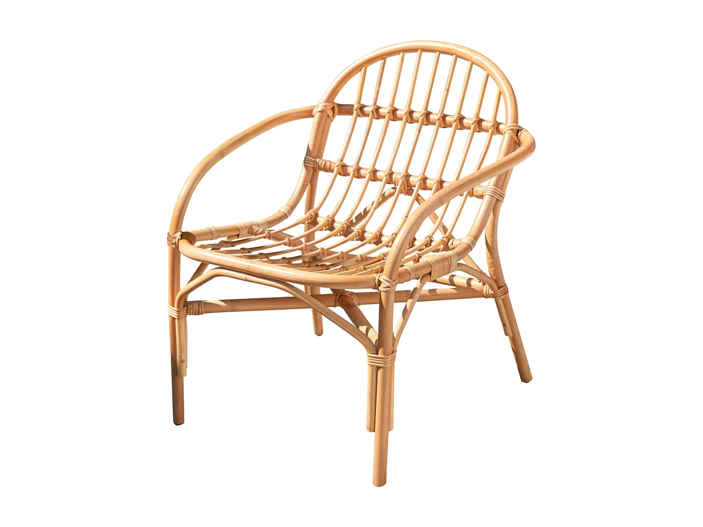 Outdoor Rattanstuhl naturfarben Rattansitz Sessel Tikamoon Stuhl Sessel