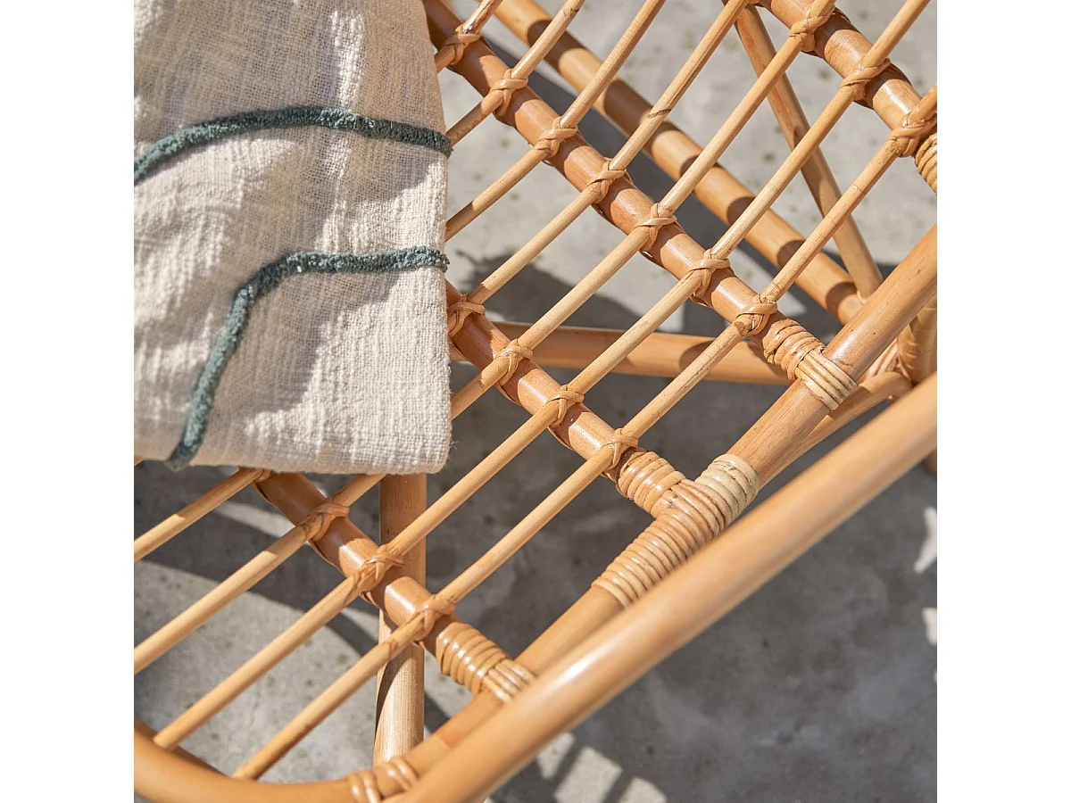 Outdoor Rattanstuhl naturfarben Rattansitz Sessel Tikamoon Stuhl Sessel